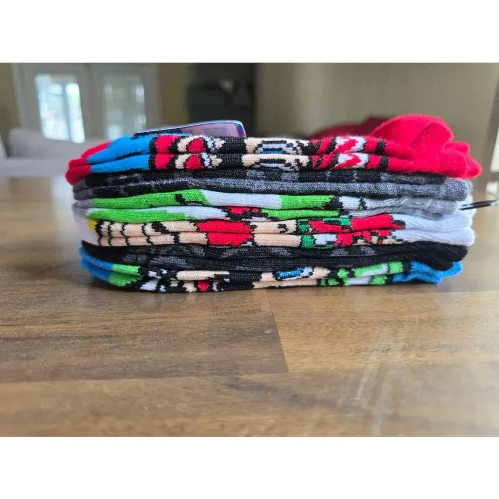 Super Mario Boys 6-Pack No-Show Socks Size Large Shoe Size 3-9 NWT